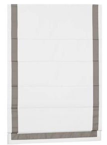 Online Designer Kitchen Blackout Roman Shade, Gray/White