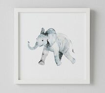 Online Designer Nursery Baby Elephant Framed Art