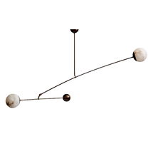 Online Designer Living Room Brass and Alabaster Mobile Chandelier by Glustin Luminaires