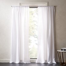 Online Designer Other White Linen Curtain Panel 48"x84" CB2 Exclusive 