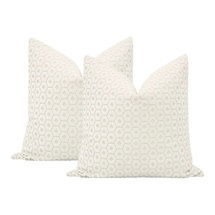 Online Designer Bedroom 22" Paloma Cut Velvet Alabaster Pillows - a Pair