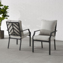 Online Designer Patio Tollstrup Outdoor Dining Armchair with Cushion (Set of 2)