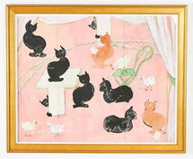 Online Designer Dining Room Cats Wall Art