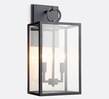 Online Designer Patio Manor Glass & Iron Sconce, Bronze/Glass