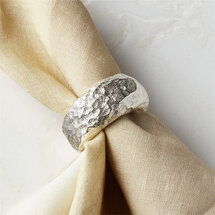 Online Designer Dining Room DYNASTY PITTED PLATINUM NAPKIN RING