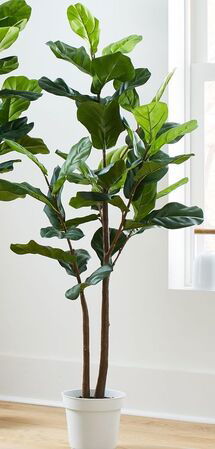 Online Designer Living Room Faux potted fiddle leaf fig plants