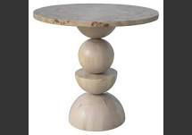 Online Designer Bedroom Sphere on Sphere Mappa Burl Side Table in Beige Color