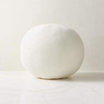 Online Designer Living Room Terre Ivory Velvet Sphere Pillow