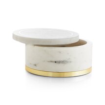 Online Designer Bathroom Round White Marble Box