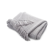 Online Designer Combined Living/Dining Styles Dove Fringe Throw Blanket