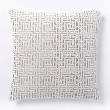 Online Designer Living Room Allover Crosshatch Jacquard Velvet Pillow Cover 