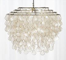 Online Designer Combined Living/Dining TEARDROPS CAPIZ CHANDELIER