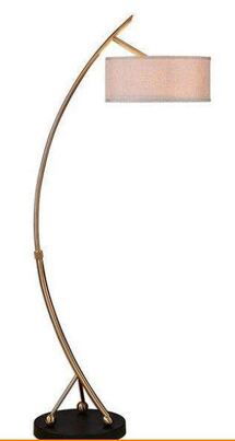 Online Designer Bedroom Vardar Curved Brass Floor Lamp