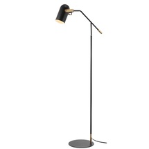Online Designer Business/Office Damiano 58.5'' Black/Brass Gold Task Floor Lamp