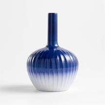 Online Designer Living Room Tunise Blue and White Reactive Glaze Vase 5"