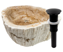 Online Designer Bathroom Miseno 17" Specialty Natural Stone Vessel Bathroom Sink and Drain Assembly