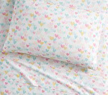 Online Designer Bedroom Retro Heart Organic Sheet Set & Pillowcases - Full Sheet Set