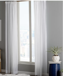 Online Designer Bedroom Leland  Solid Semi-Sheer Rod Pocket Single Curtain Panel