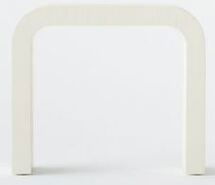 Online Designer Living Room HORSESHOE IVORY LACQUERED LINEN 36" CONSOLE TABLE