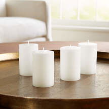 Online Designer Living Room 2"x3" Ivory Pillar Candles, Set of 4