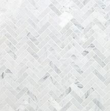 Online Designer Kitchen Carrara Herringbone 1x3 Polished Marble Mosaic Tile