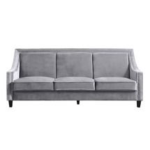 Online Designer Bedroom Trista Nailhead Trim Wood Legs Couch Sofa