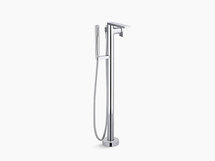 Online Designer Bathroom Composed floor-mount bath filler trim with handshower