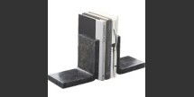 Online Designer Business/Office Swoop Black Marble Bookends