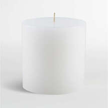 Online Designer Combined Living/Dining 4"x4" White Pillar Candle