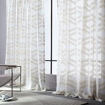 Online Designer Living Room Sheer Clipped Jacquard Curtain