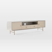 Online Designer Bedroom Modernist Wood & Lacquer Media Console (80") - Winter Wood