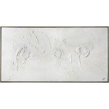 Online Designer Bedroom Handpainted White Textured  Artwork 