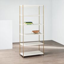 Online Designer Living Room Zane Wide Bookshelf - White