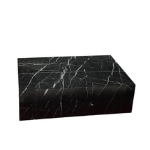 Online Designer Combined Living/Dining Genuine Marble Block Coffee Table - Black Marble