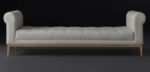 Online Designer Bedroom Italia Chesterfield Bench With Tufted Seat - Metal Base