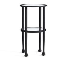 Online Designer Living Room Tanner Round Glass Accent Table, Blackened Bronze 