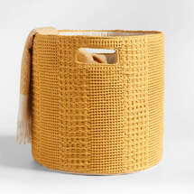 Online Designer Other Nella Ochre Waffle Weave Large Storage Bin