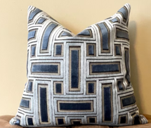 Online Designer Combined Living/Dining Navy Geometric Pillow