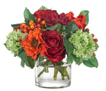 Online Designer Combined Living/Dining Rose Zinnia Snowball Hydrangea