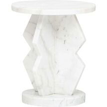 Online Designer Living Room Belasco Side Table, White Marble