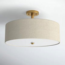 Online Designer Bedroom Vijay Fabric Semi Flush Mount