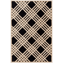 Online Designer Combined Living/Dining Black Beige Pattern Rug