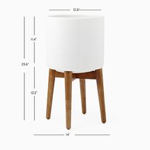 Online Designer Home/Small Office Turned Wood Leg Standing Planter, Tall, White