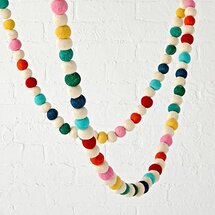 Online Designer Combined Living/Dining Rainbow Felt Ball Garland