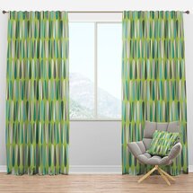 Online Designer Bedroom Mid-Century Drops V Semi-Sheer Thermal Rod Pocket Single Curtain Panel