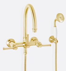 Online Designer Bathroom Miramar Lever Wall Mounted Tub Filler With Handshower