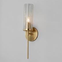 Online Designer Bathroom PENCIL ARM AND CRACKLE GLASS SCONCE