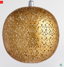 Online Designer Home/Small Office Matte Gold Lattice Orb Priya Pendant Shade