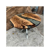 Online Designer Combined Living/Dining Live edge Round epoxy Table, Clear epoxy Table, live Edge Epoxy river Dining Table, Clear Resin Table, Epoxy Coffee Table, wood Table