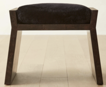 Online Designer Living Room LISCIO BLACK BURL WOOD AND SHEARLING STOOL